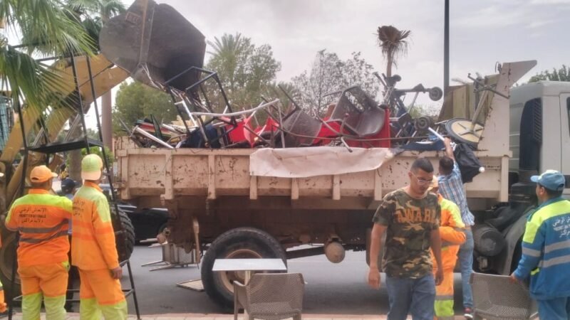 قائد أمرشيش يشرف على تحرير الملك العام بمراكش