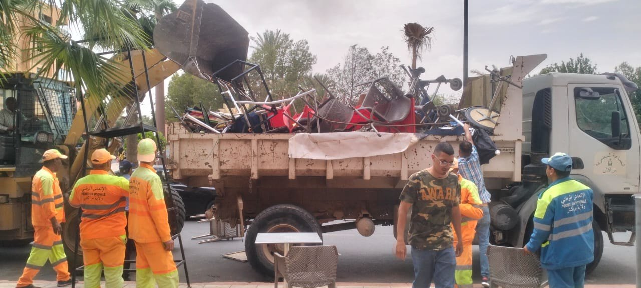 قائد أمرشيش يشرف على تحرير الملك العام بمراكش