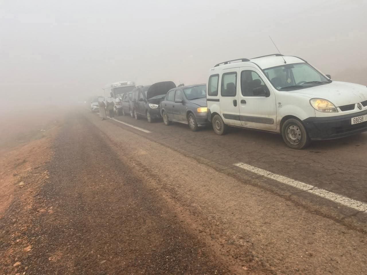 جريحان في حادث سير أثناء ضباب كثيف ضواحي ابن جرير