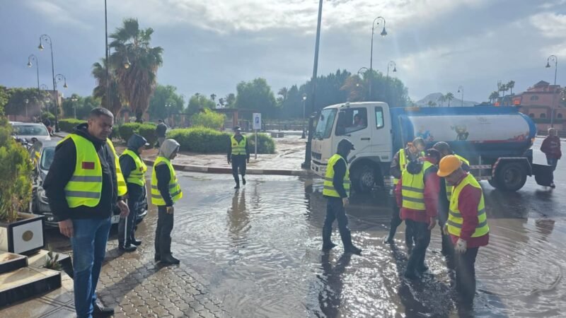 لجنة اليقظة تنجز أشغالا استبقاية بقلعة السراغنة