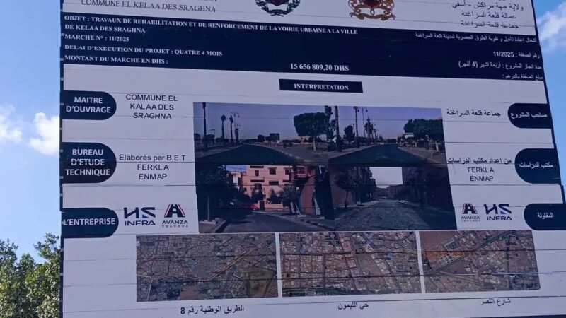 انطلاق تهيئة طرق بأكثر من مليار و560 مليون بقلعة السراغنة