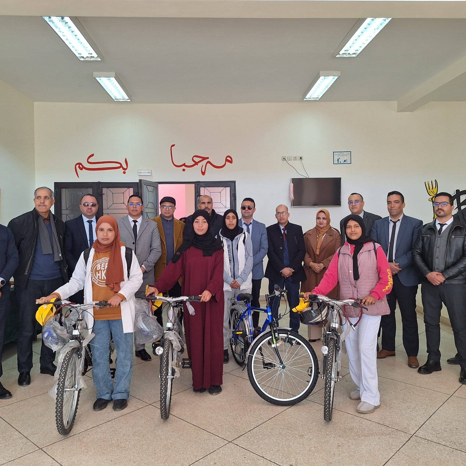 توزيع دراجات هوائية على تلاميذ إعدادية أولاد الشرقي بالسراغنة