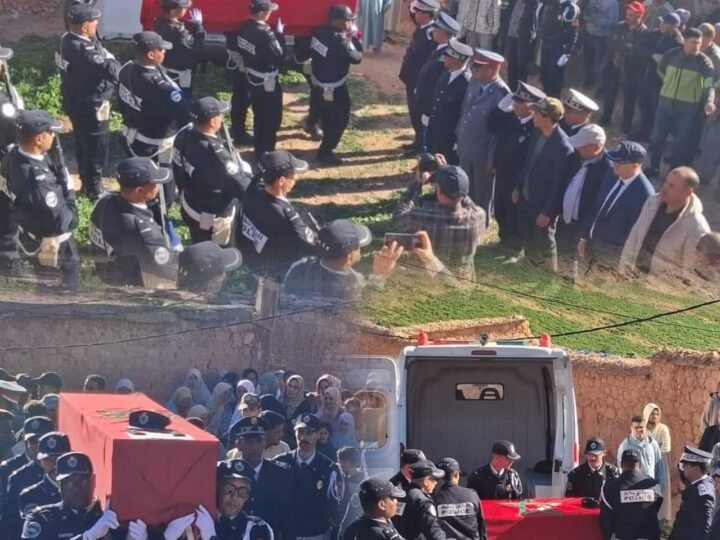 تشييع رسمي لشرطي شهيد الواجب الوطني بقلعة السراغنة