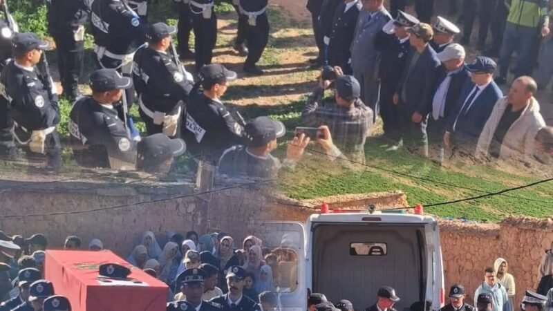 تشييع رسمي لشرطي شهيد الواجب الوطني بقلعة السراغنة