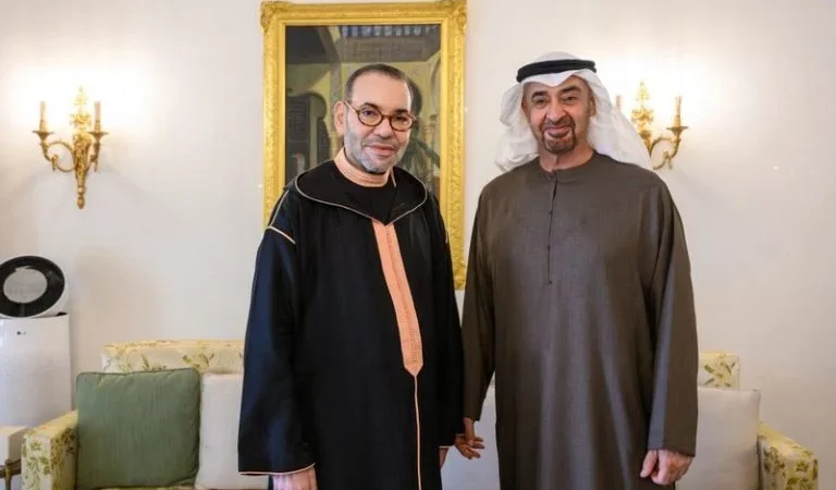 الملك محمد السادس والشيخ محمد بن زايد يناقشان القضايا الدولية