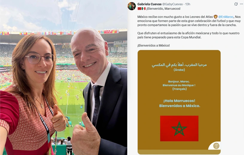 رسالة ترحيب رسمية بالمنتخب المغربي في المكسيك