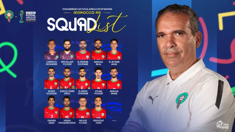 الدكيك يستدعي 14 لاعبا لنهائيات كأس أمم إفريقيا للفوتسال